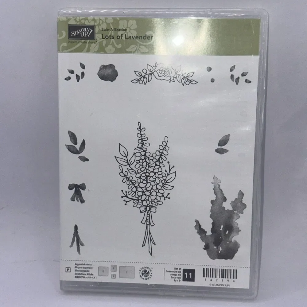 Stampin' Up! Lots of Lavender Photopolymer Stamp Set - 11 Pieces floral shadow